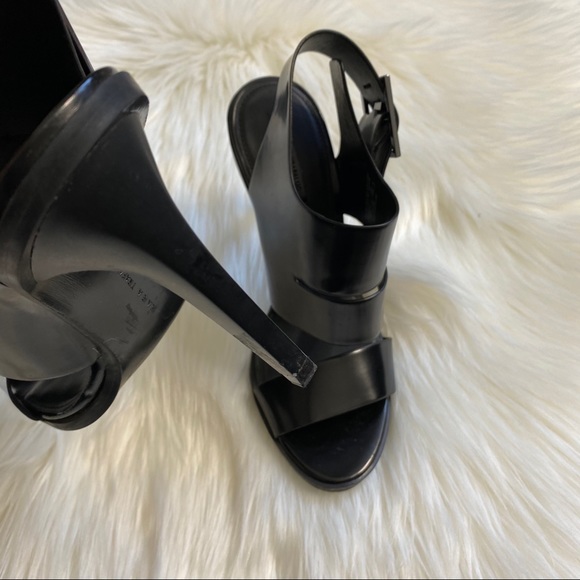 Zara Women’s (37) Black Cage Strappy Stilettos High Heel Sandal Minimalist Pump - Picture 3 of 6